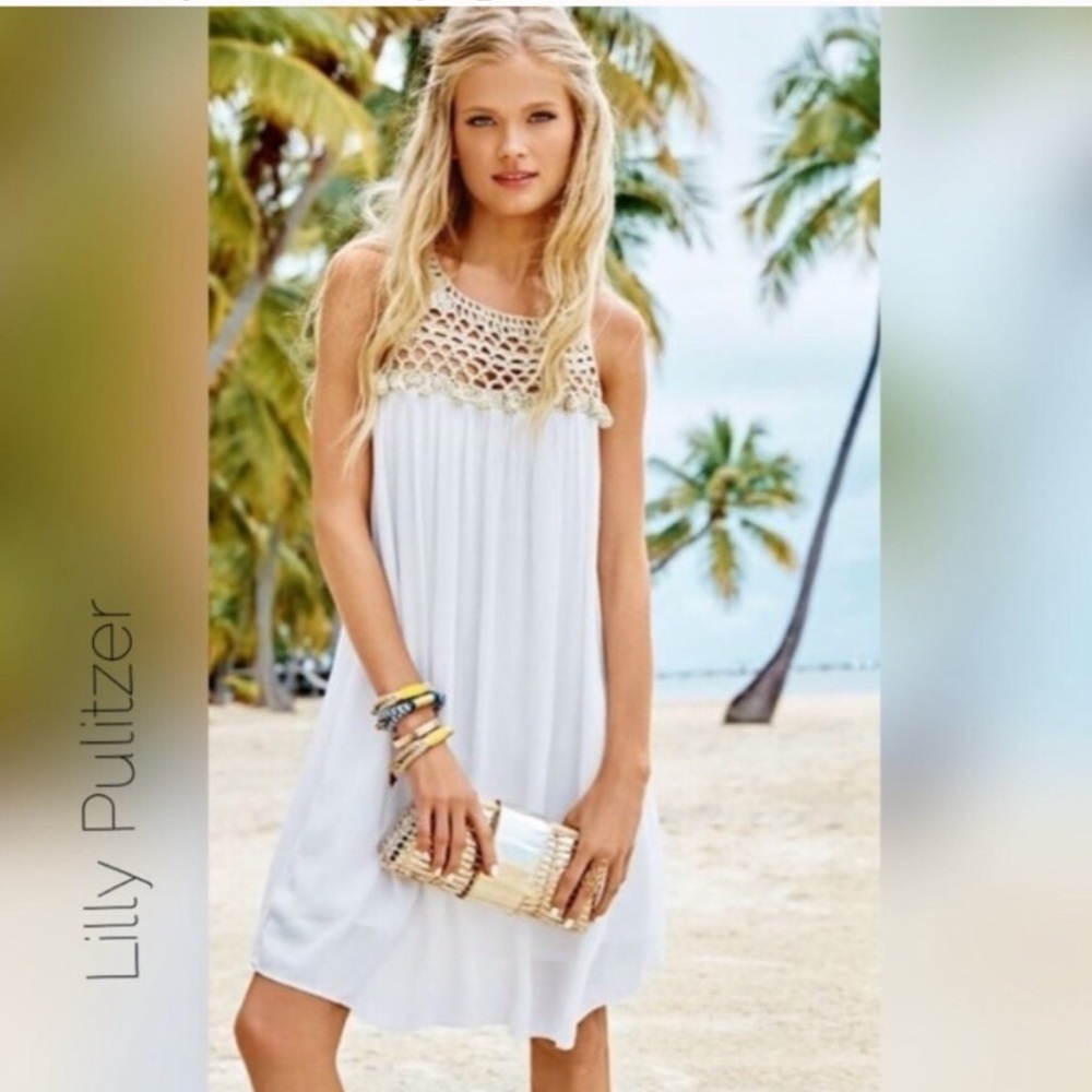 NWT Lilly Pulitzer Rachelle White Resort Dress XS $178 - Picture 2 of 7